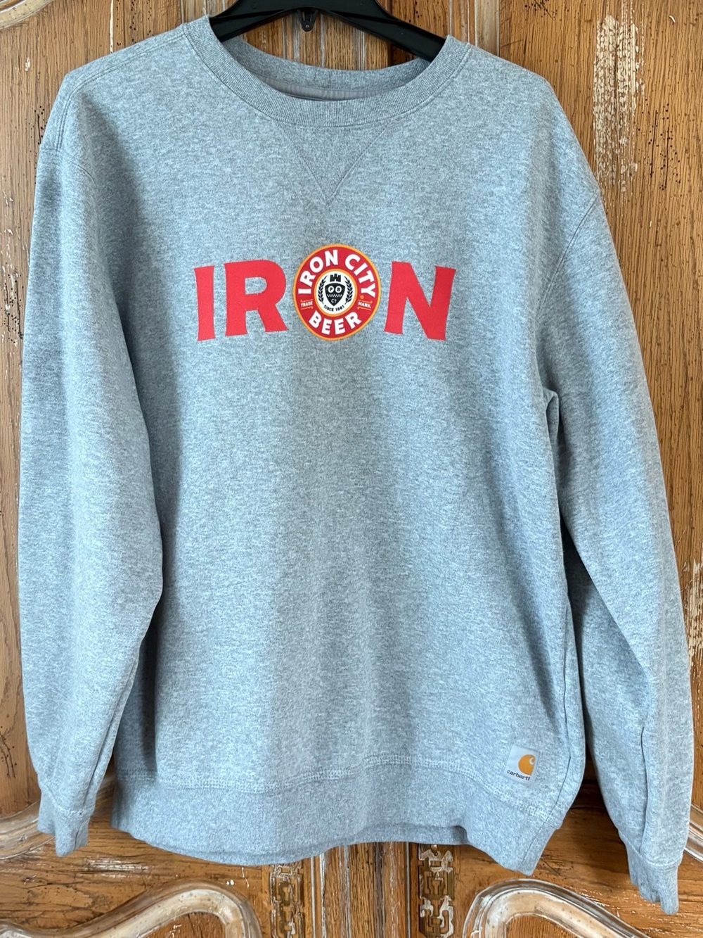 Carhartt Men's Size L Crewneck Sweatshirt Gray Iron City Beer
Graphic Orig Fit